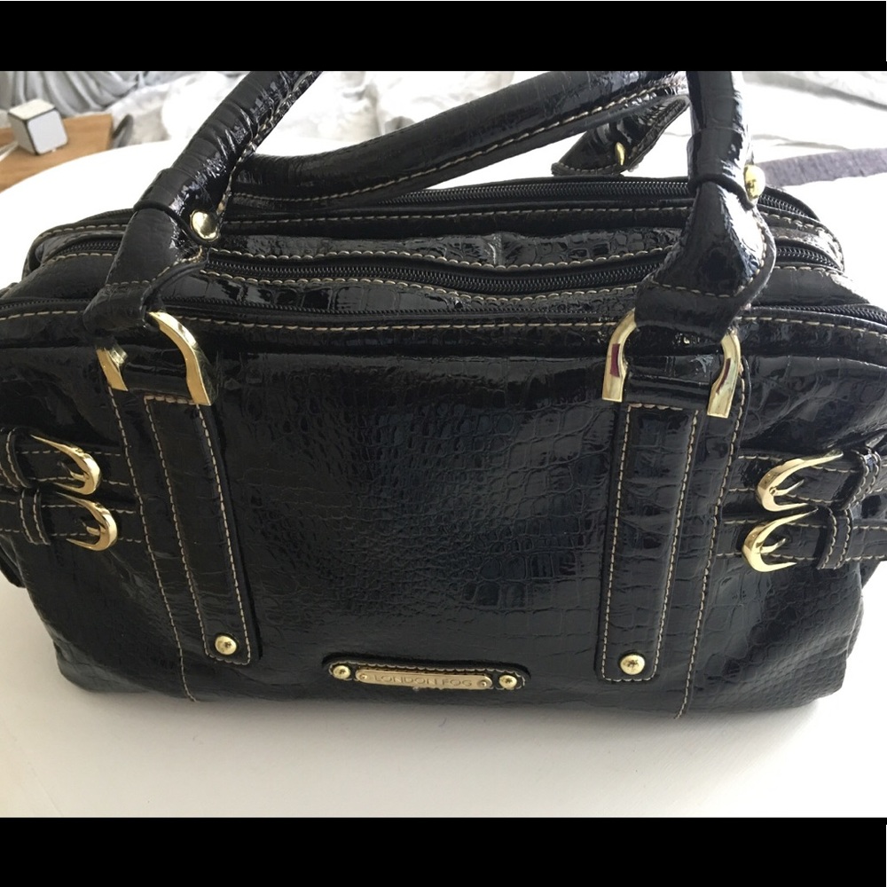 London Fog black patent Women’s Purse Satchel